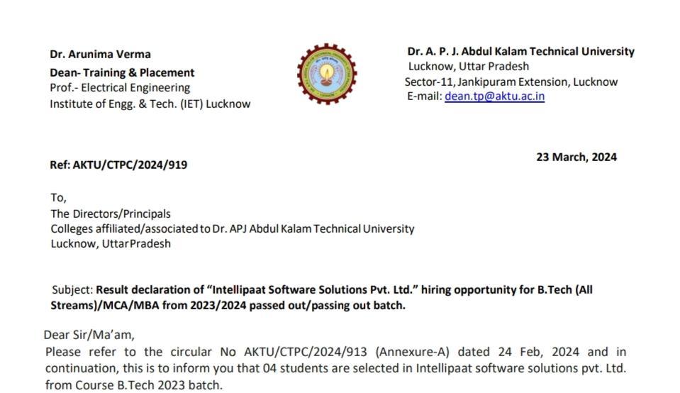 AKTU Official Notice