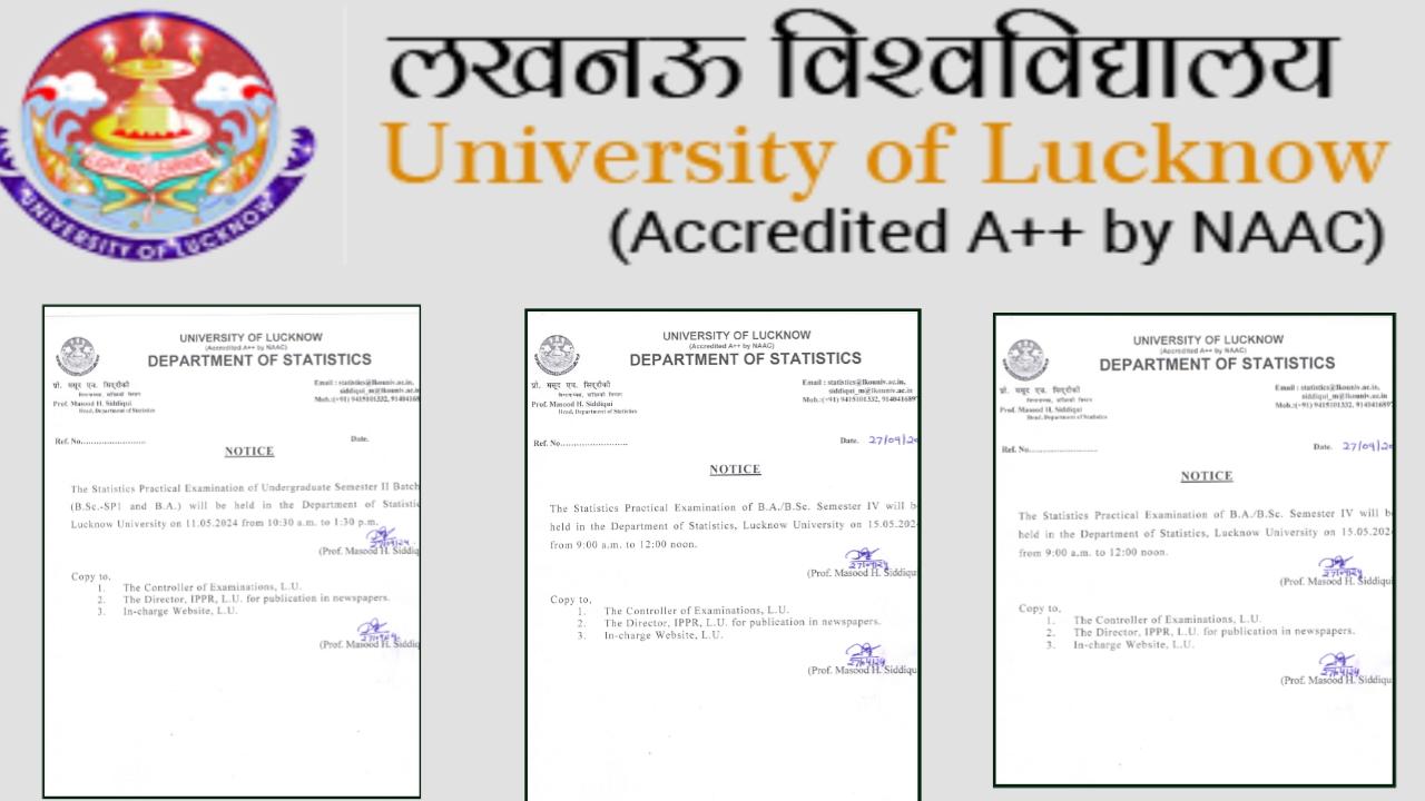 Lucknow University Official Notice 