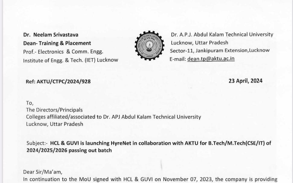 AKTU official Notice 