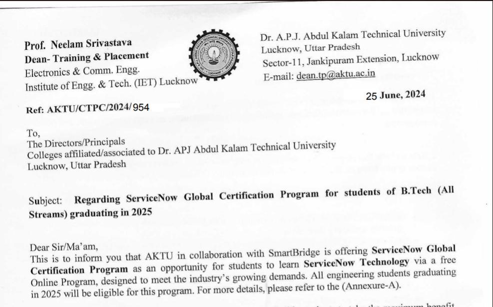 AKTU Official Notice 