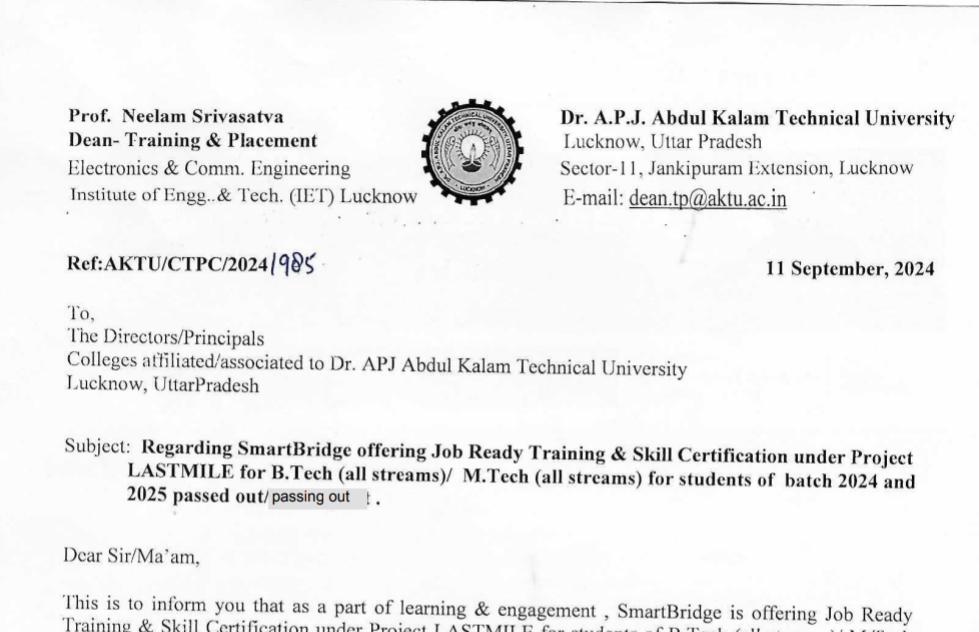 AKTU Official Notice 