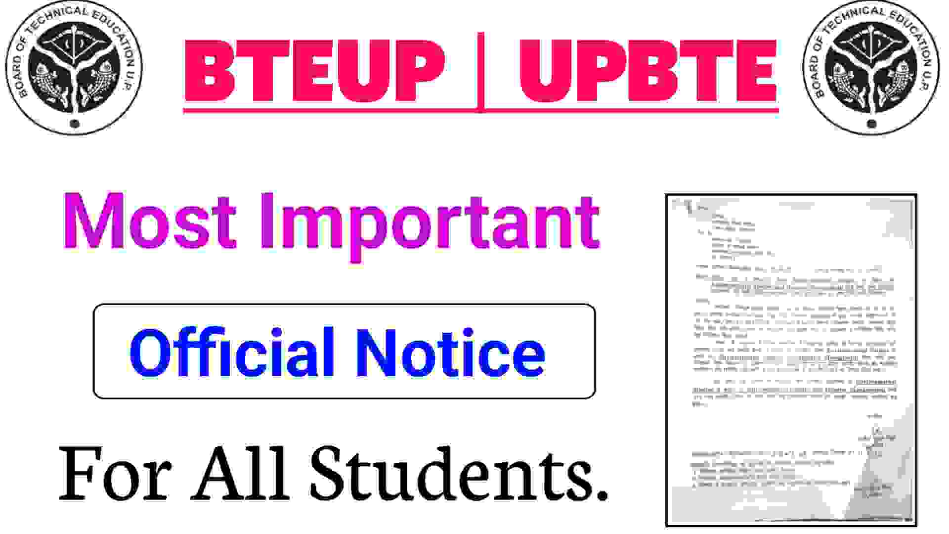 Bteup official Notice