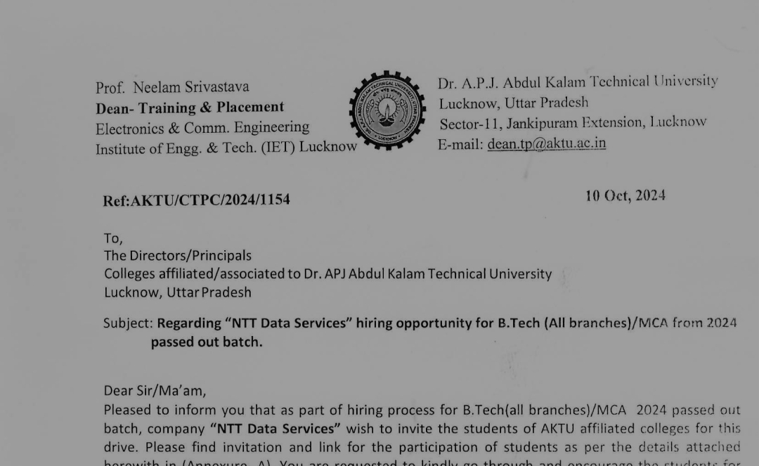 AKTU Campus Placement