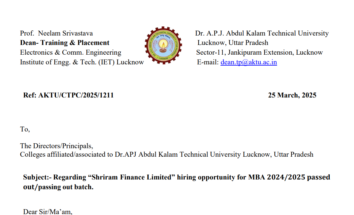 AKTU Official Notice