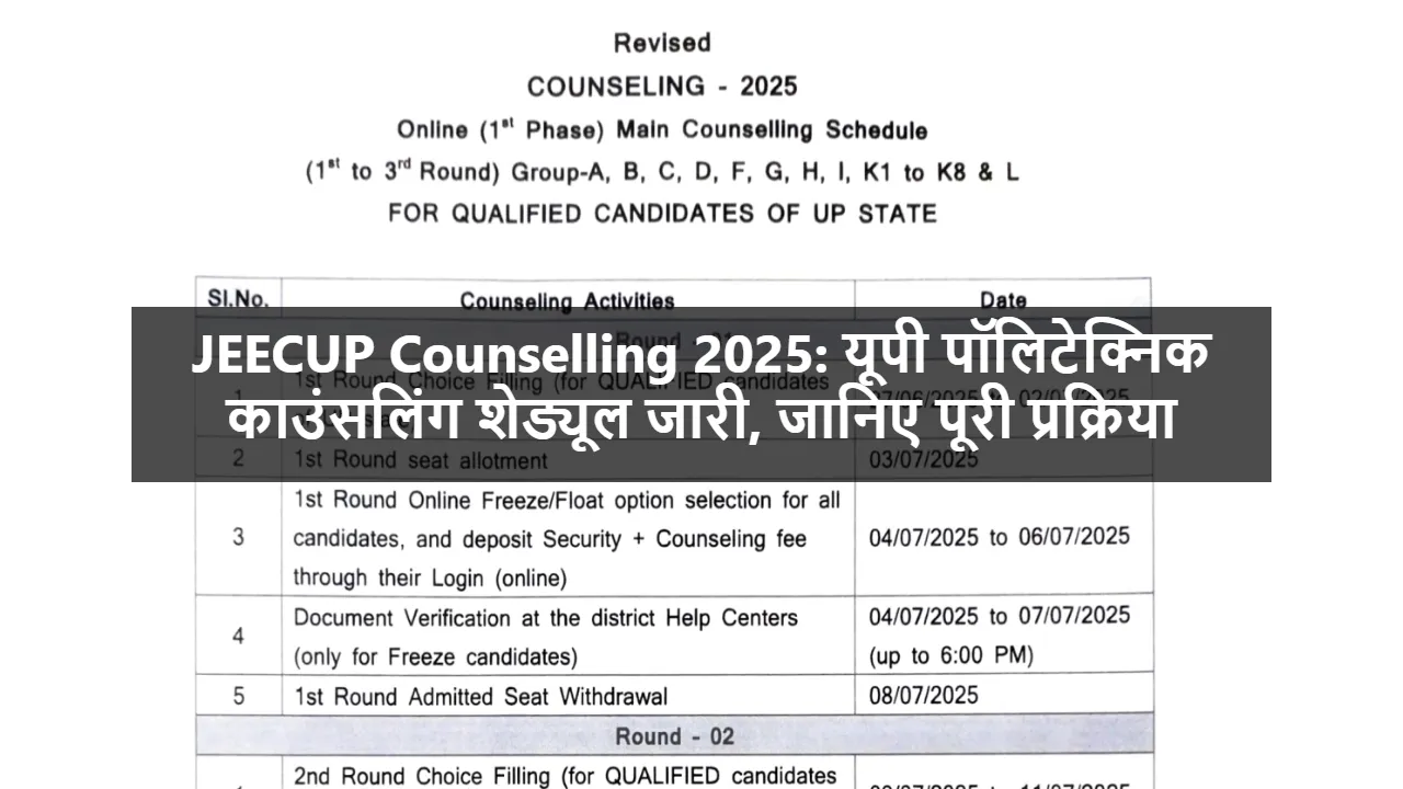 JEECUP Counselling 2025
